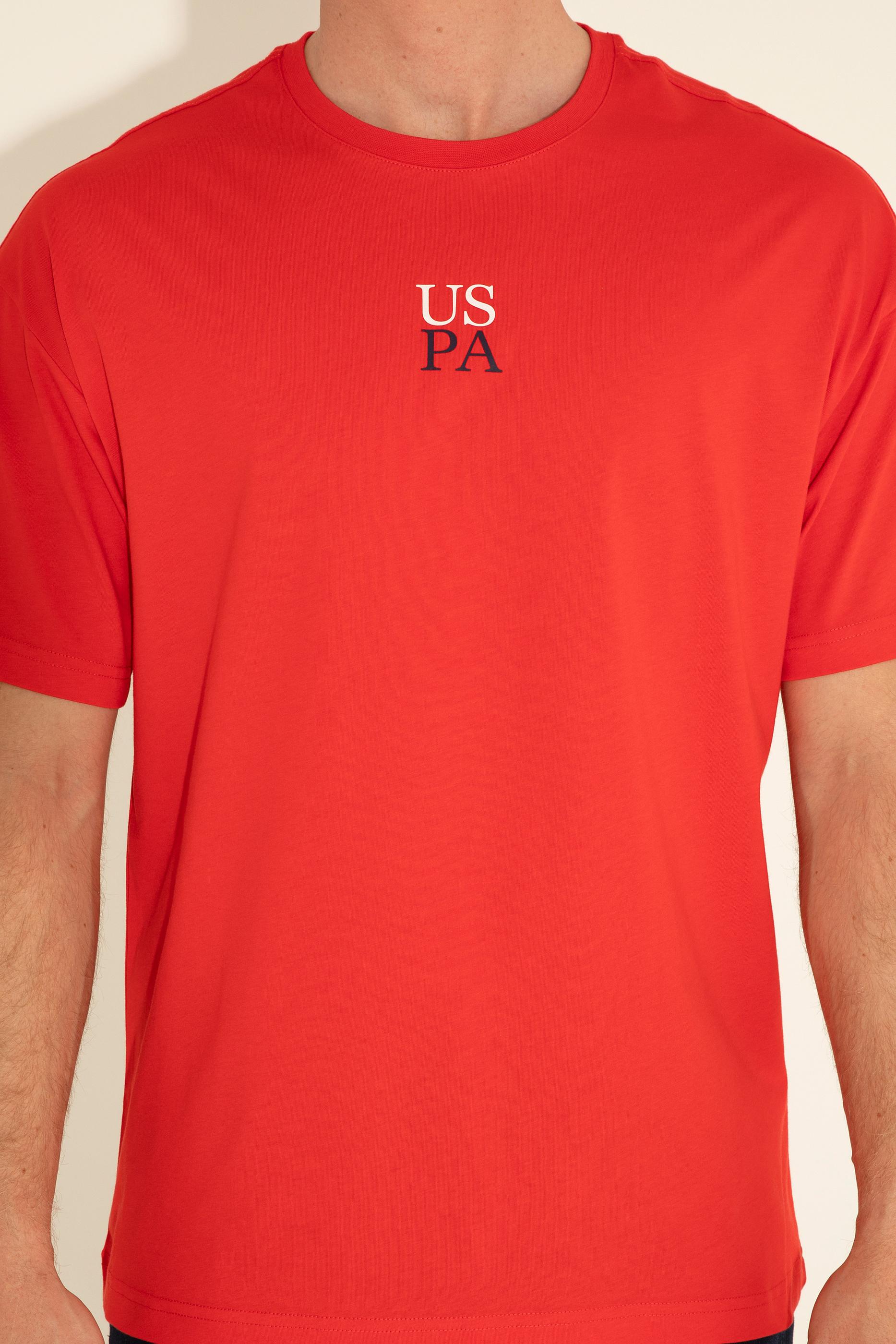 Erkek Comfort Fit Bisiklet Yaka Kırmızı Tişört