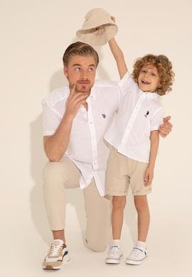 Erkek Çocuk Beyaz Basic Kısa Kollu Gömlek - 50289430001