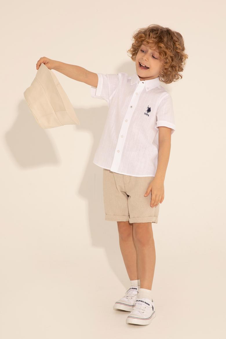 Erkek Çocuk Beyaz Basic Kısa Kollu Gömlek - 50289430001