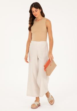 Kadın Camel Bisiklet Yaka Kolsuz Tişört - 50285852014