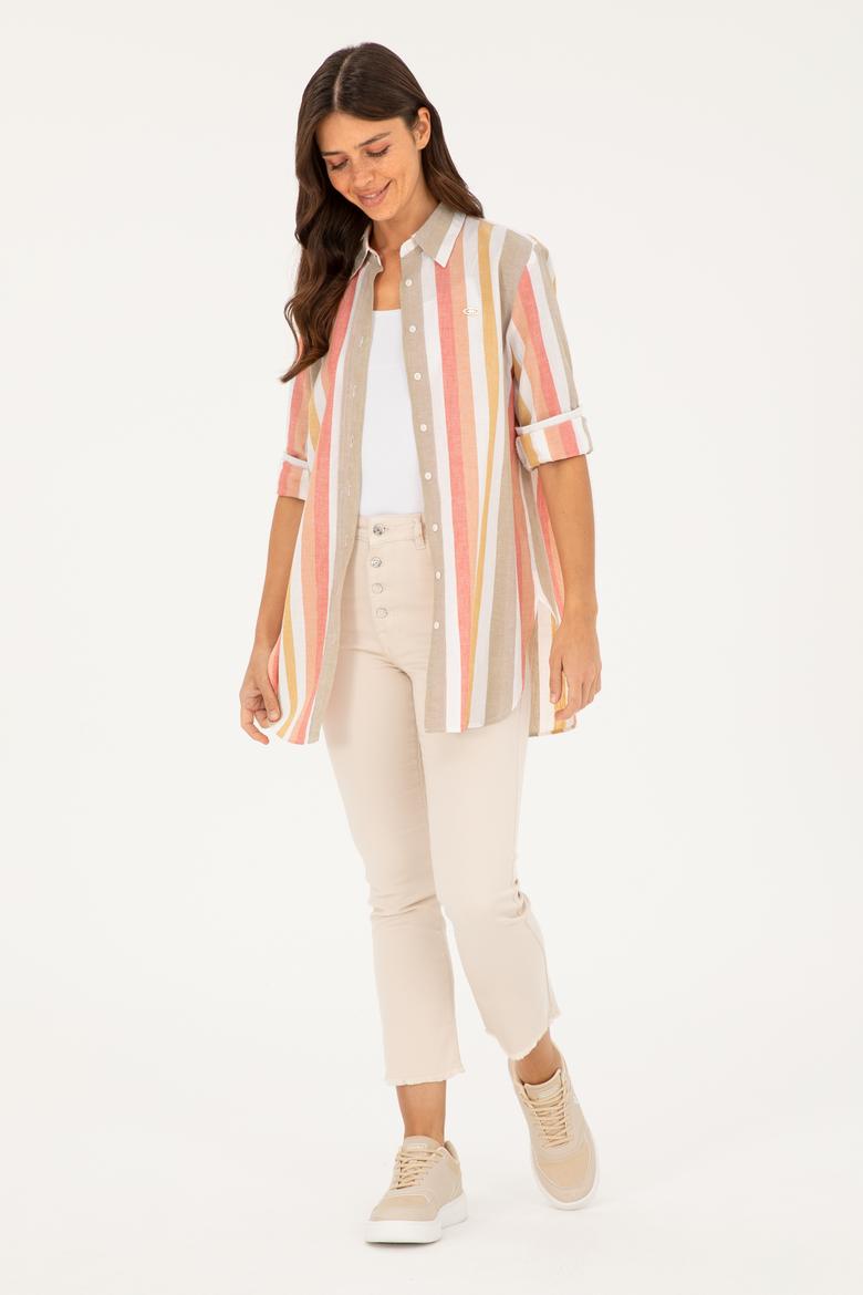 Kadın Pudra Uzun Kollu Gömlek - 50288407002