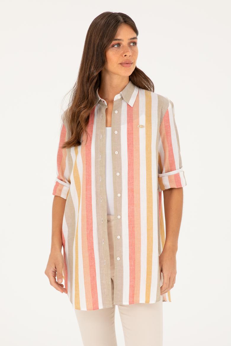 Kadın Pudra Uzun Kollu Gömlek