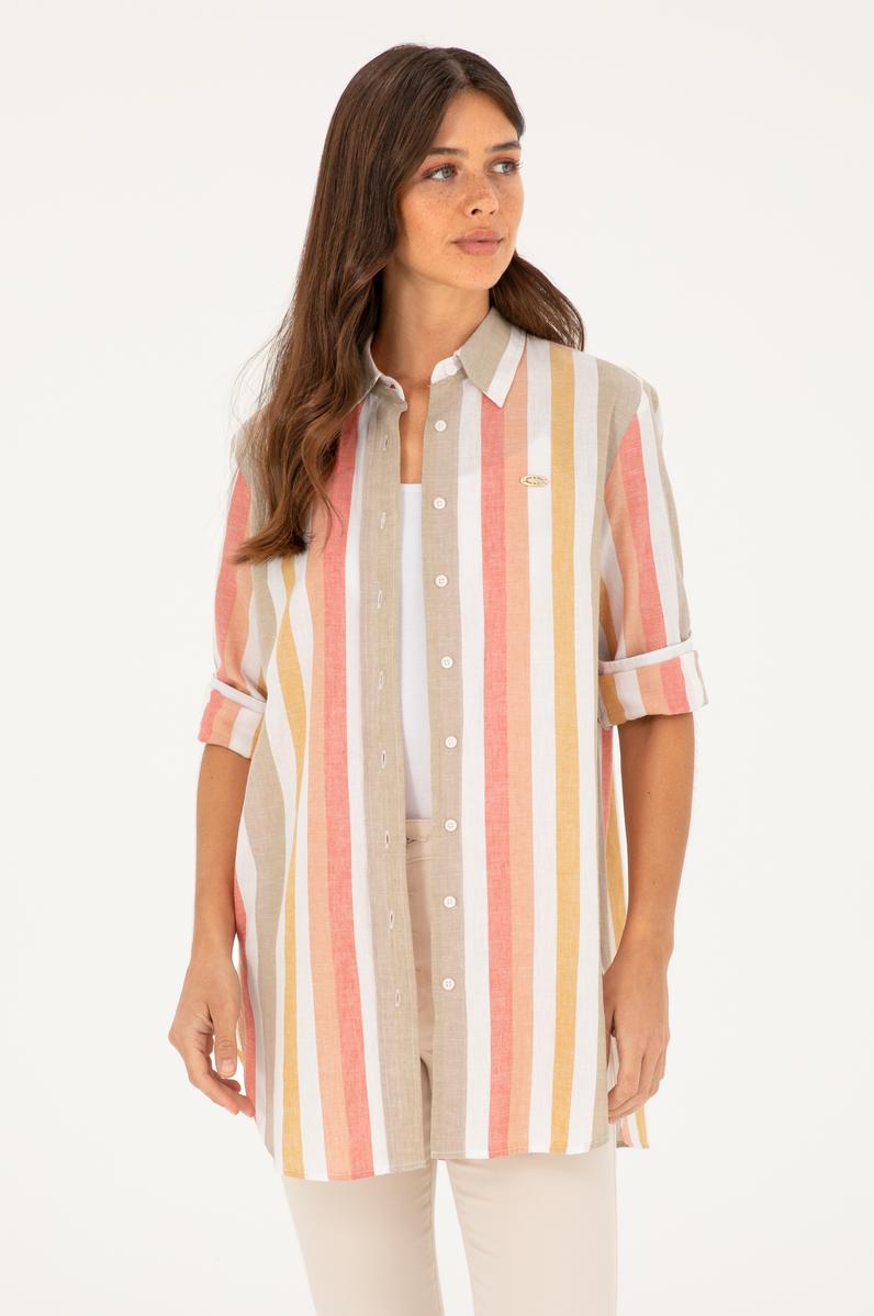 Kadın Pudra Uzun Kollu Gömlek