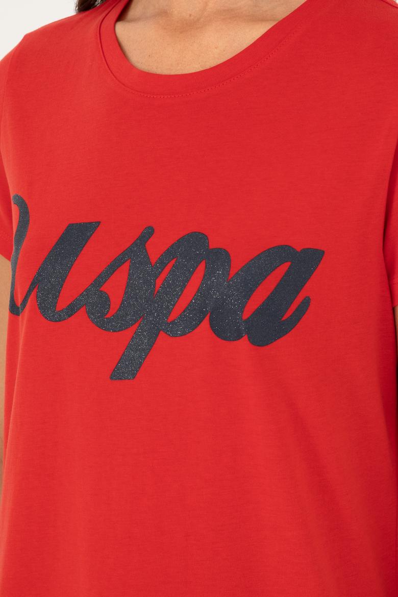 Kadın Kırmızı Bisiklet Yaka Tişört - 50288687030