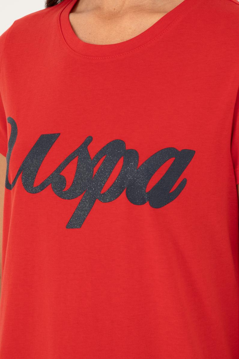 Kadın Kırmızı Bisiklet Yaka Tişört