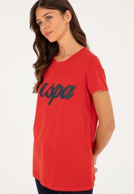 Kadın Kırmızı Bisiklet Yaka Tişört - 50288687030