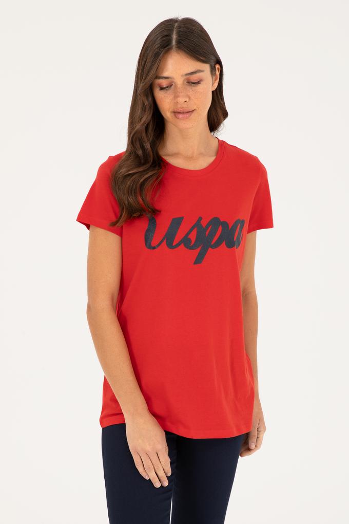 Kadın Kırmızı Bisiklet Yaka Tişört