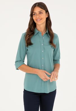 Kadın Mint Uzun Kollu Basic Gömlek - 50271263041