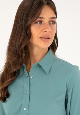Kadın Mint Uzun Kollu Basic Gömlek - 50271263041