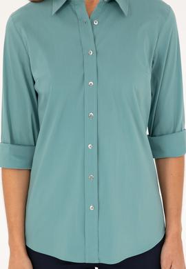 Kadın Mint Uzun Kollu Basic Gömlek - 50271263041