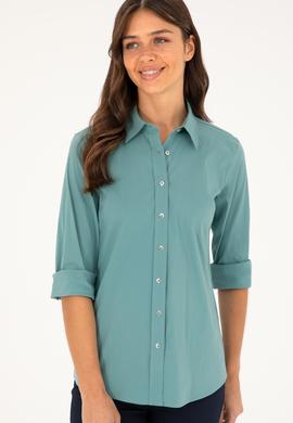 Kadın Mint Uzun Kollu Basic Gömlek - 50271263041