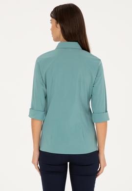 Kadın Mint Uzun Kollu Basic Gömlek - 50271263041