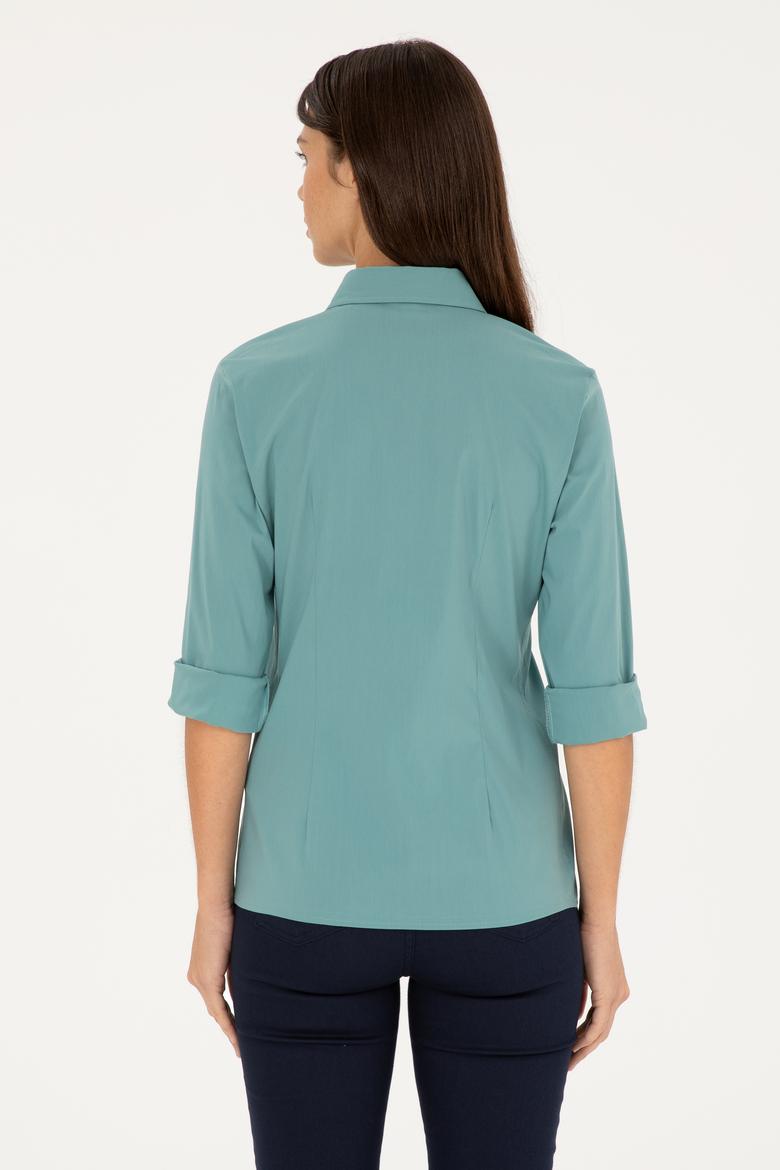 Kadın Mint Uzun Kollu Basic Gömlek - 50271263041