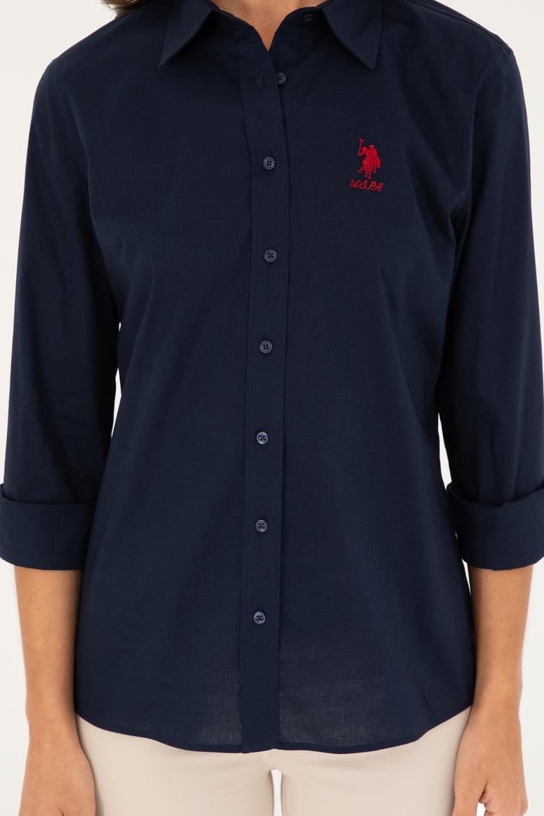 Kadın Lacivert Uzun Kollu Basic Gömlek - 50271266009