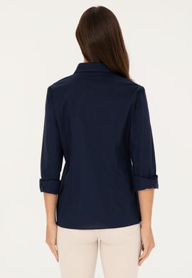 Kadın Lacivert Uzun Kollu Basic Gömlek - 50271266009