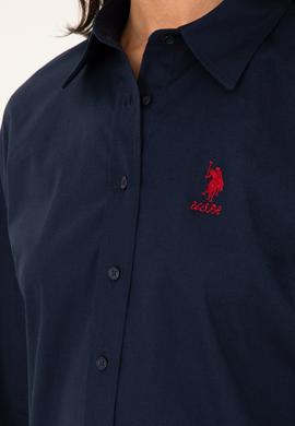 Kadın Lacivert Uzun Kollu Basic Gömlek - 50271266009