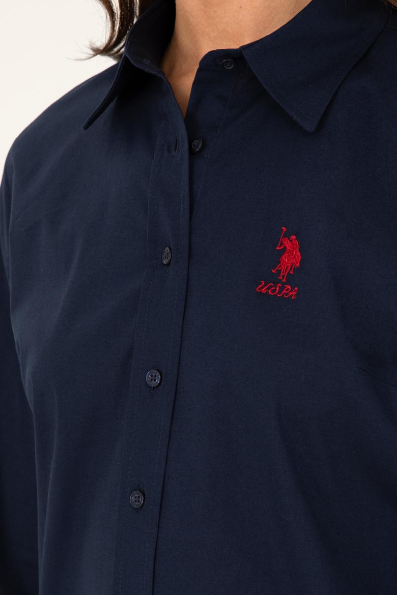 Kadın Lacivert Uzun Kollu Basic Gömlek - 50271266009