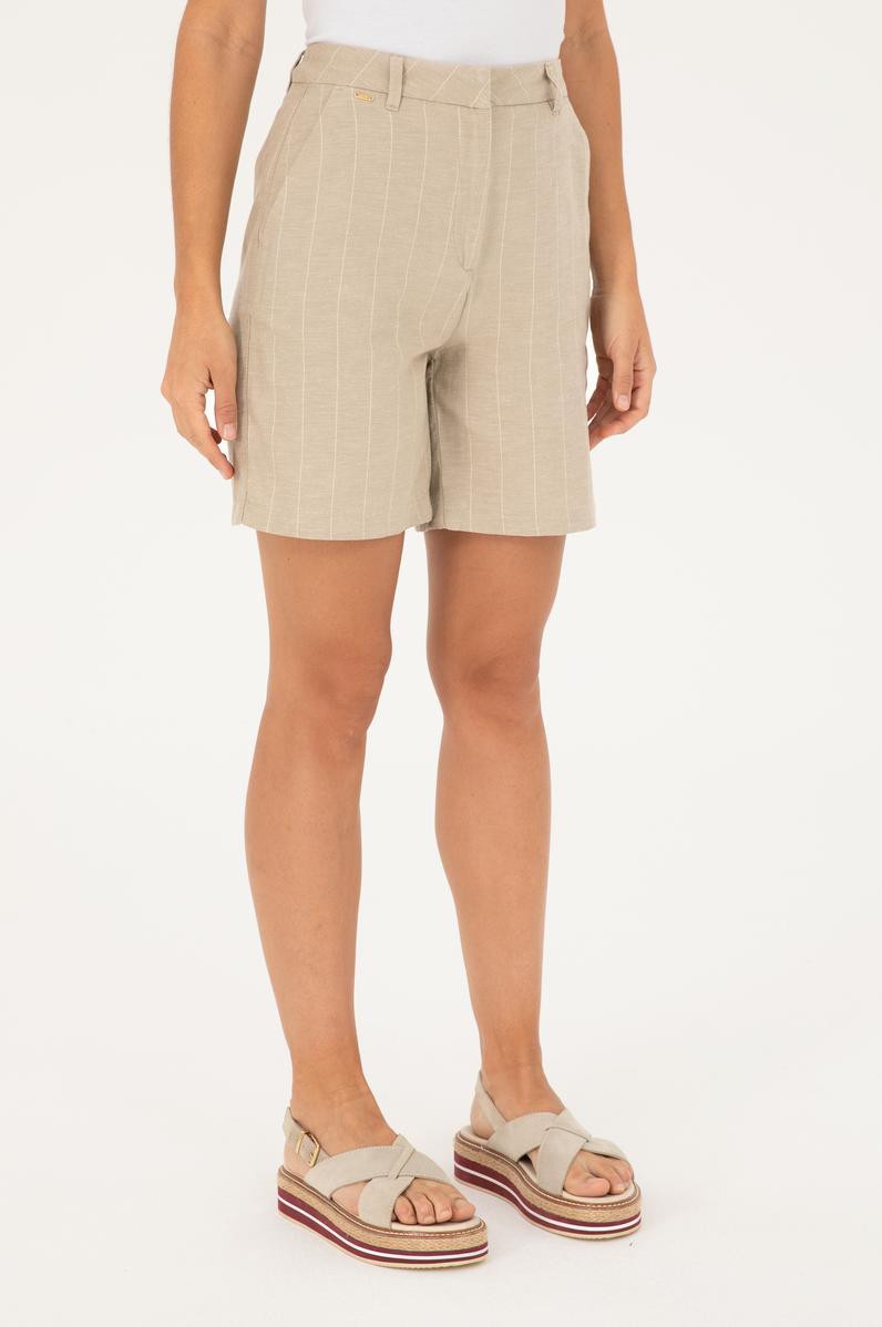 Kadın Haki Dokuma Şort