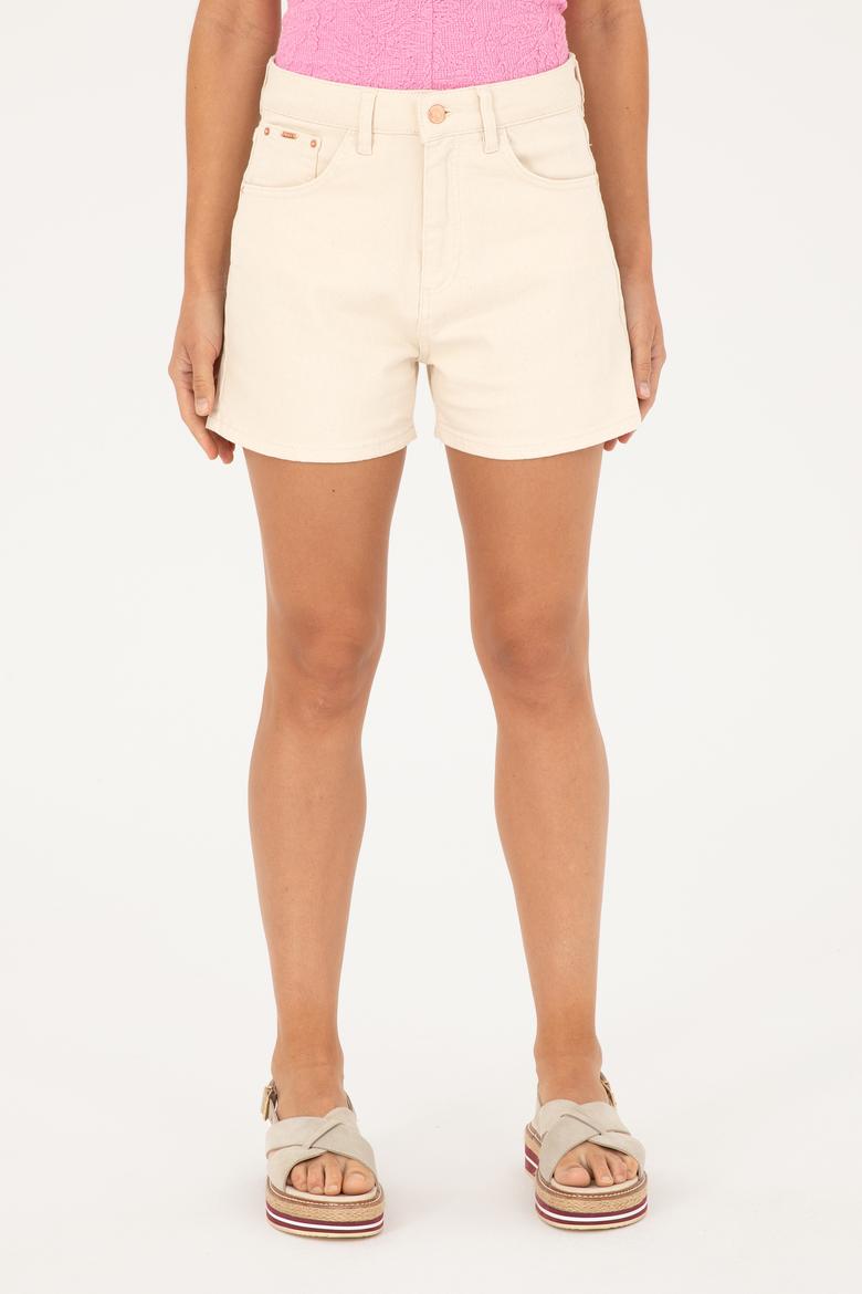 Kadın Bej Jean Şort - 50283847006