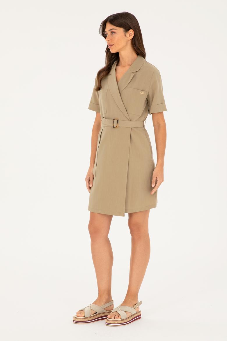 Kadın Somon Mini Boy Dokuma Elbise - 50280571002