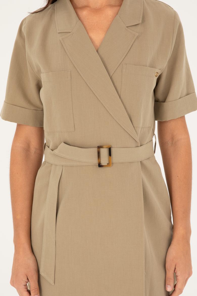 Kadın Somon Mini Boy Dokuma Elbise - 50280571002