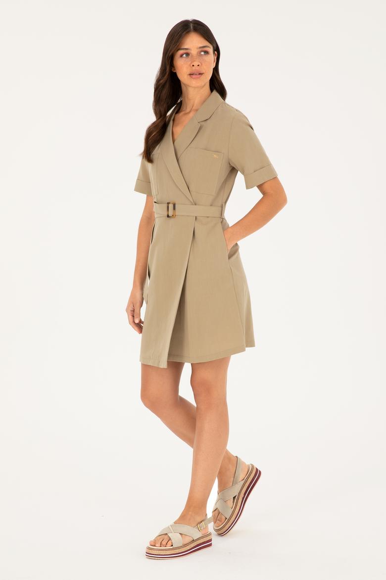 Kadın Somon Mini Boy Dokuma Elbise