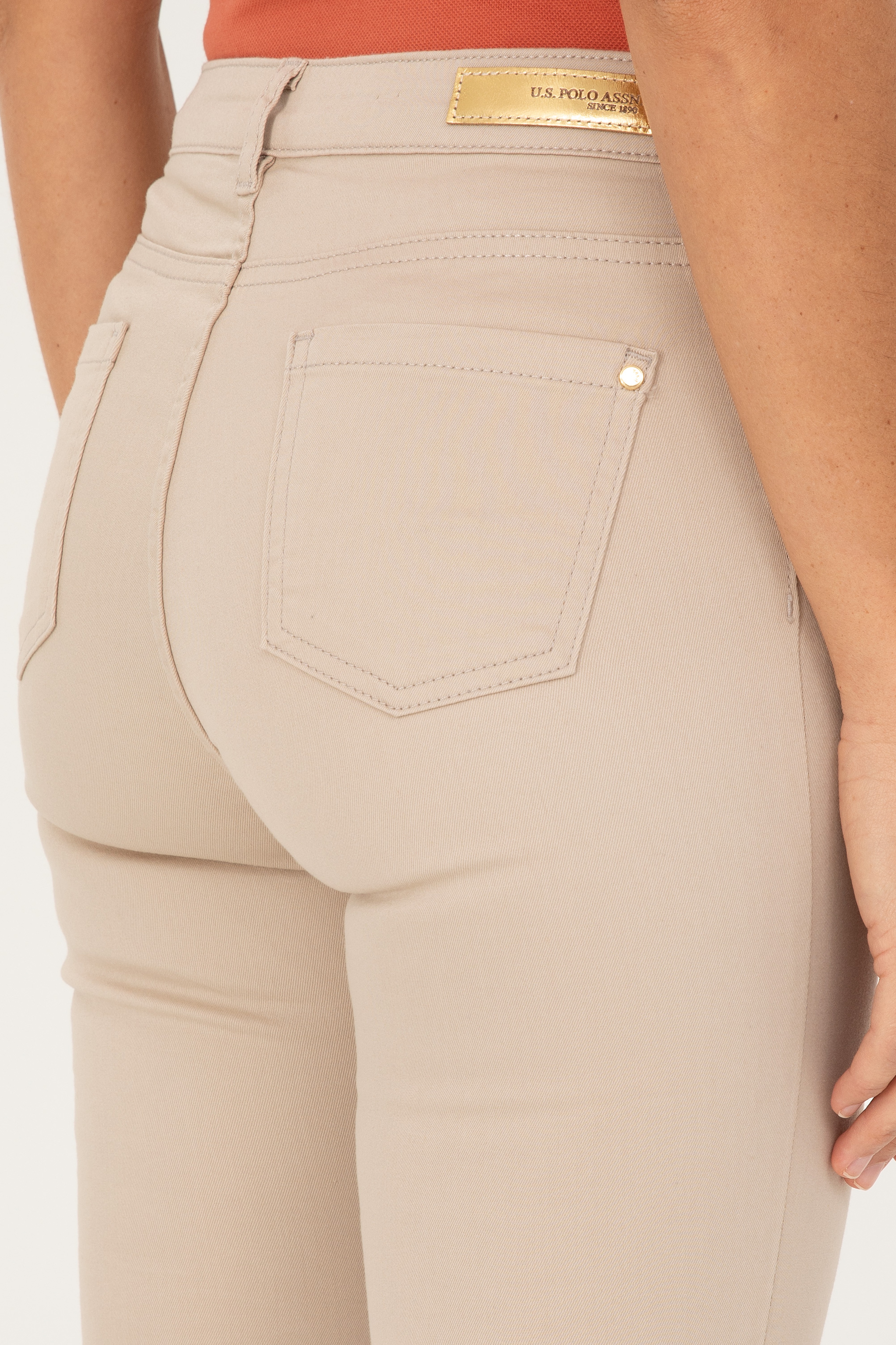 Kadın Taş Toothpick Fit Kanvas Pantolon - Image 6