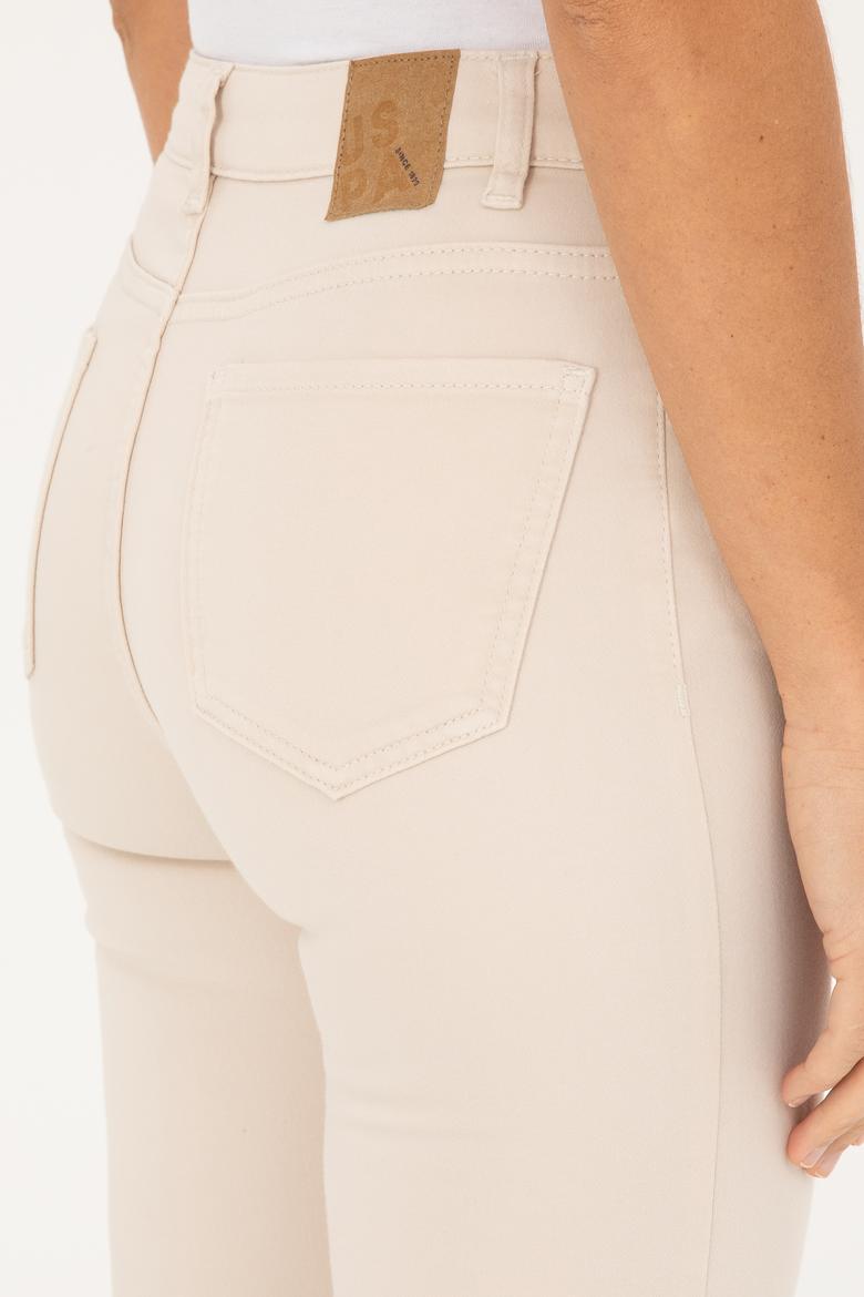 Kadın Bej Slim Flare Cropped Fit Jean Pantolon - 50282755003