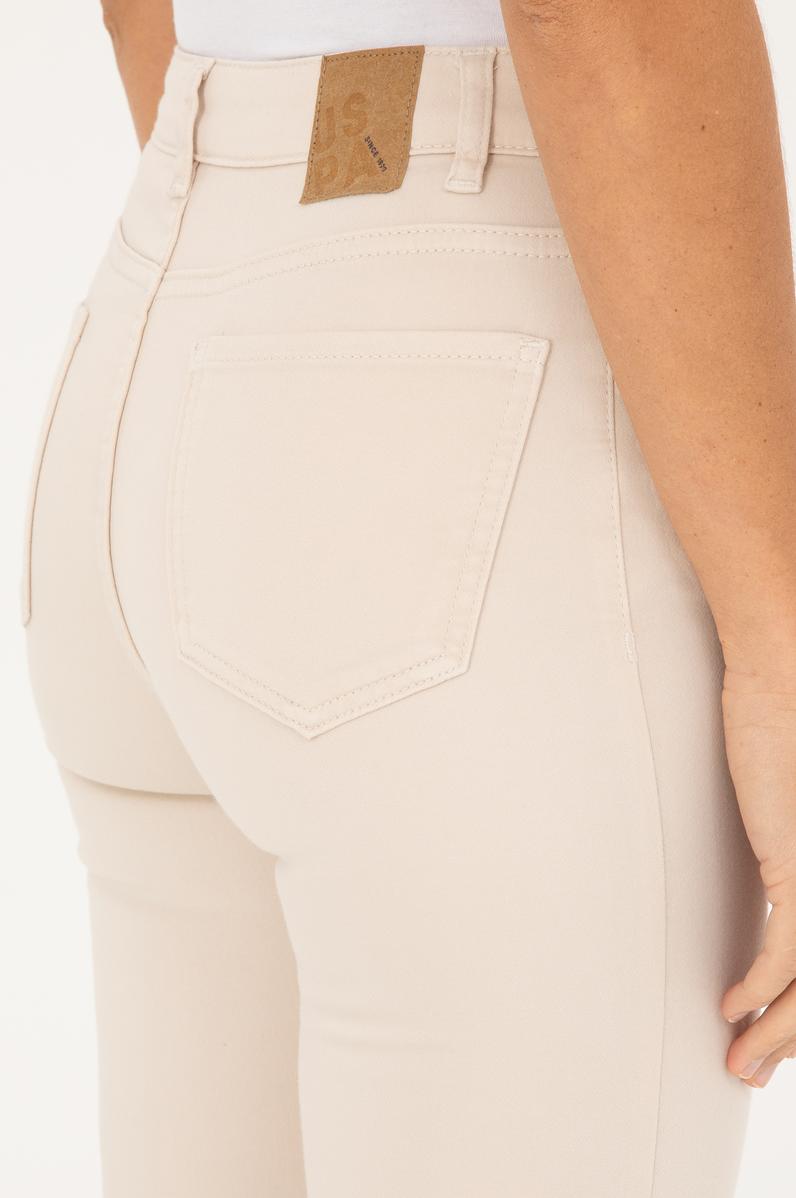 Kadın Bej Slim Flare Cropped Fit Jean Pantolon