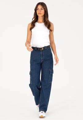 Kadın Mavi Jean Pantolon - 50282829006