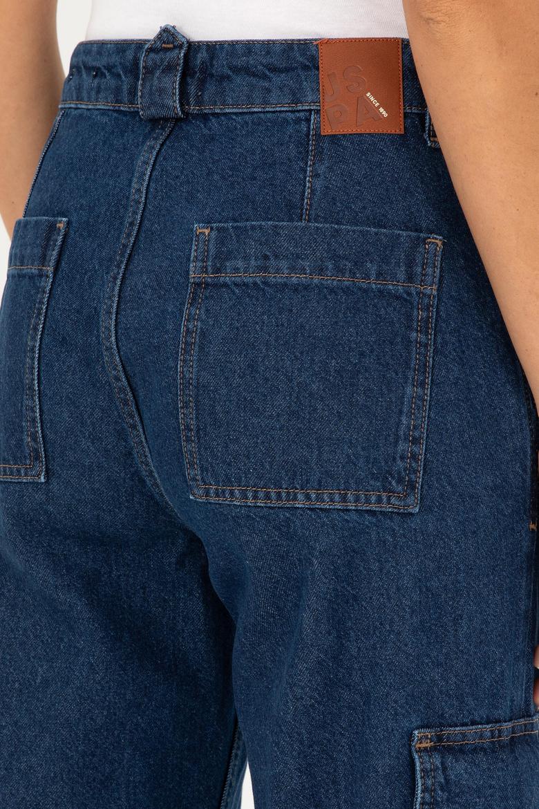 Kadın Mavi Jean Pantolon - 50282829006