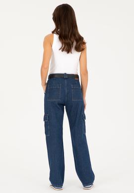 Kadın Mavi Jean Pantolon - 50282829006
