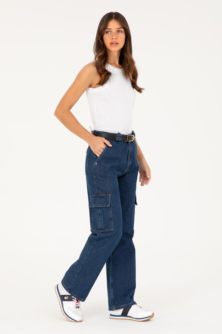 Kadın Mavi Jean Pantolon - 50282829006