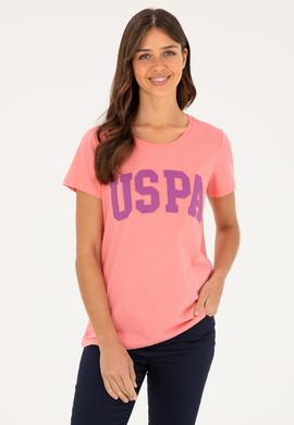 Kadın Pembe Bisiklet Yaka Basic Tişört - 50280036103