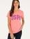 Kadın Pembe Bisiklet Yaka Basic Tişört