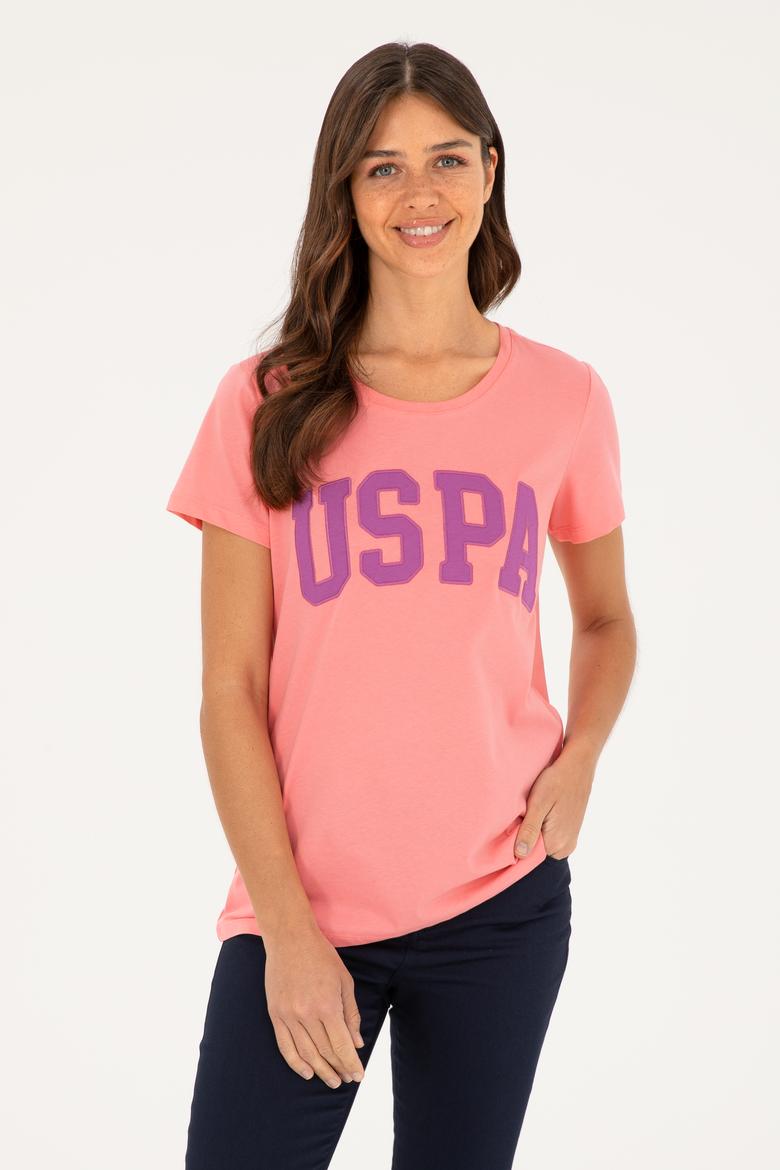 Kadın Pembe Bisiklet Yaka Basic Tişört