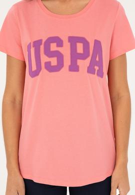 Kadın Pembe Bisiklet Yaka Basic Tişört - 50280036103