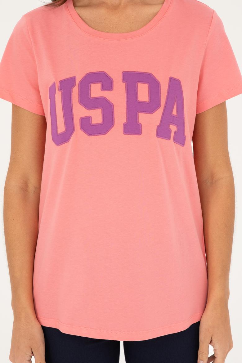 Kadın Pembe Bisiklet Yaka Basic Tişört - 50280036103