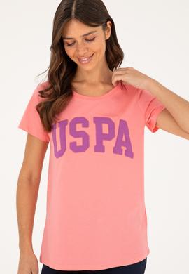 Kadın Pembe Bisiklet Yaka Basic Tişört - 50280036103