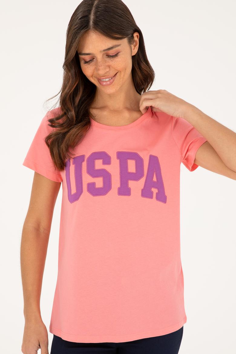 Kadın Pembe Bisiklet Yaka Basic Tişört - 50280036103