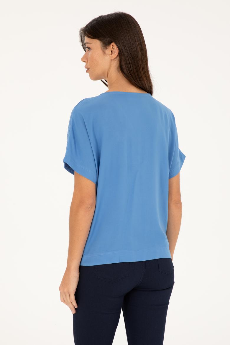 Kadın Saks Tişört - 50281815013