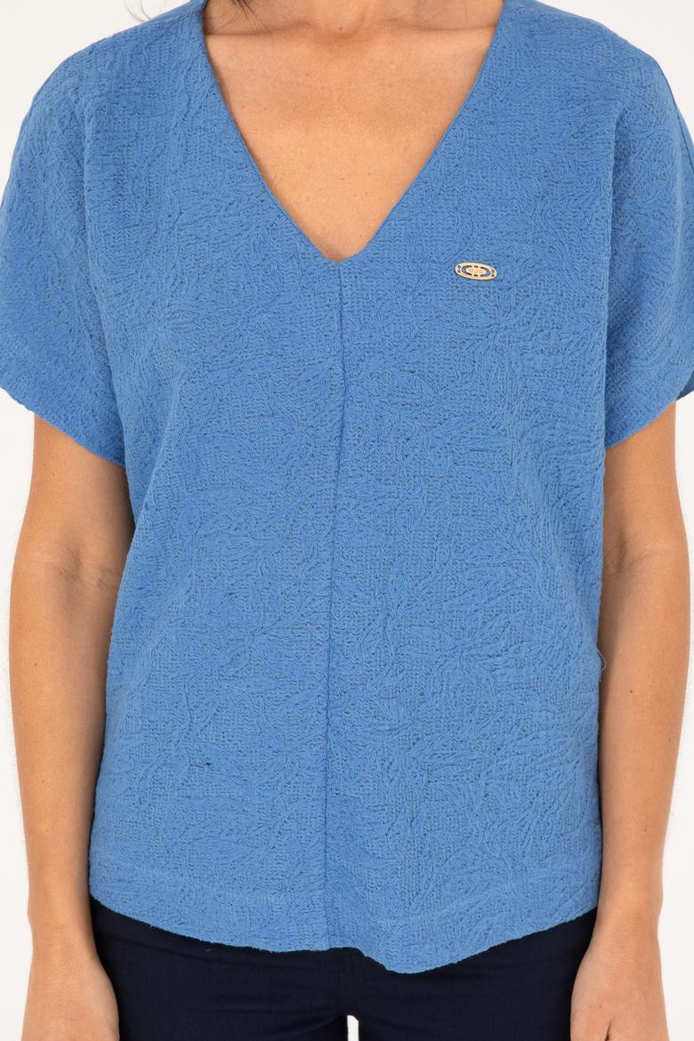 Kadın Saks Tişört - 50281815013