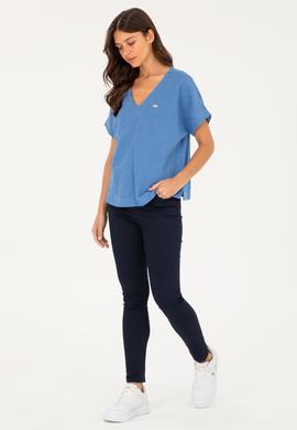 Kadın Saks Tişört - 50281815013