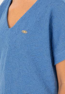 Kadın Saks Tişört - 50281815013