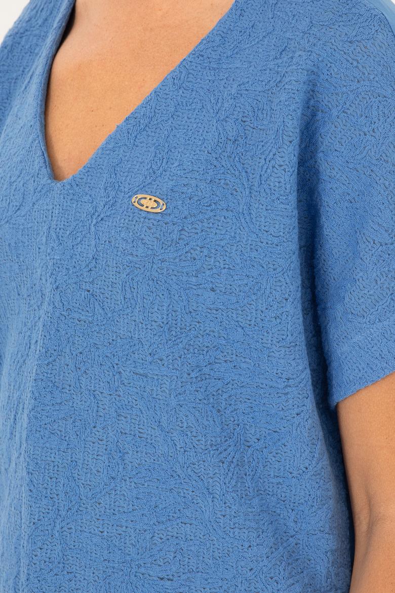 Kadın Saks Tişört - 50281815013