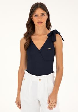 Kadın Lacivert V Yaka Tişört - 50287560023