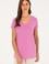 Kadın Menekşe V Yaka Basic Tişört