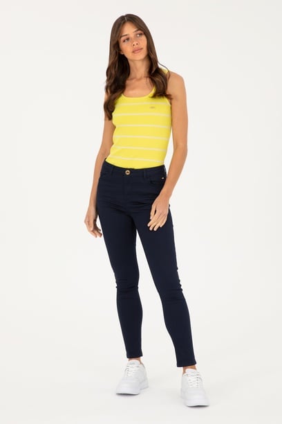 Kadın Lacivert Toothpick Fit Kanvas Pantolon