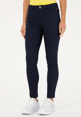 Kadın Lacivert Toothpick Fit Kanvas Pantolon - 50281692001