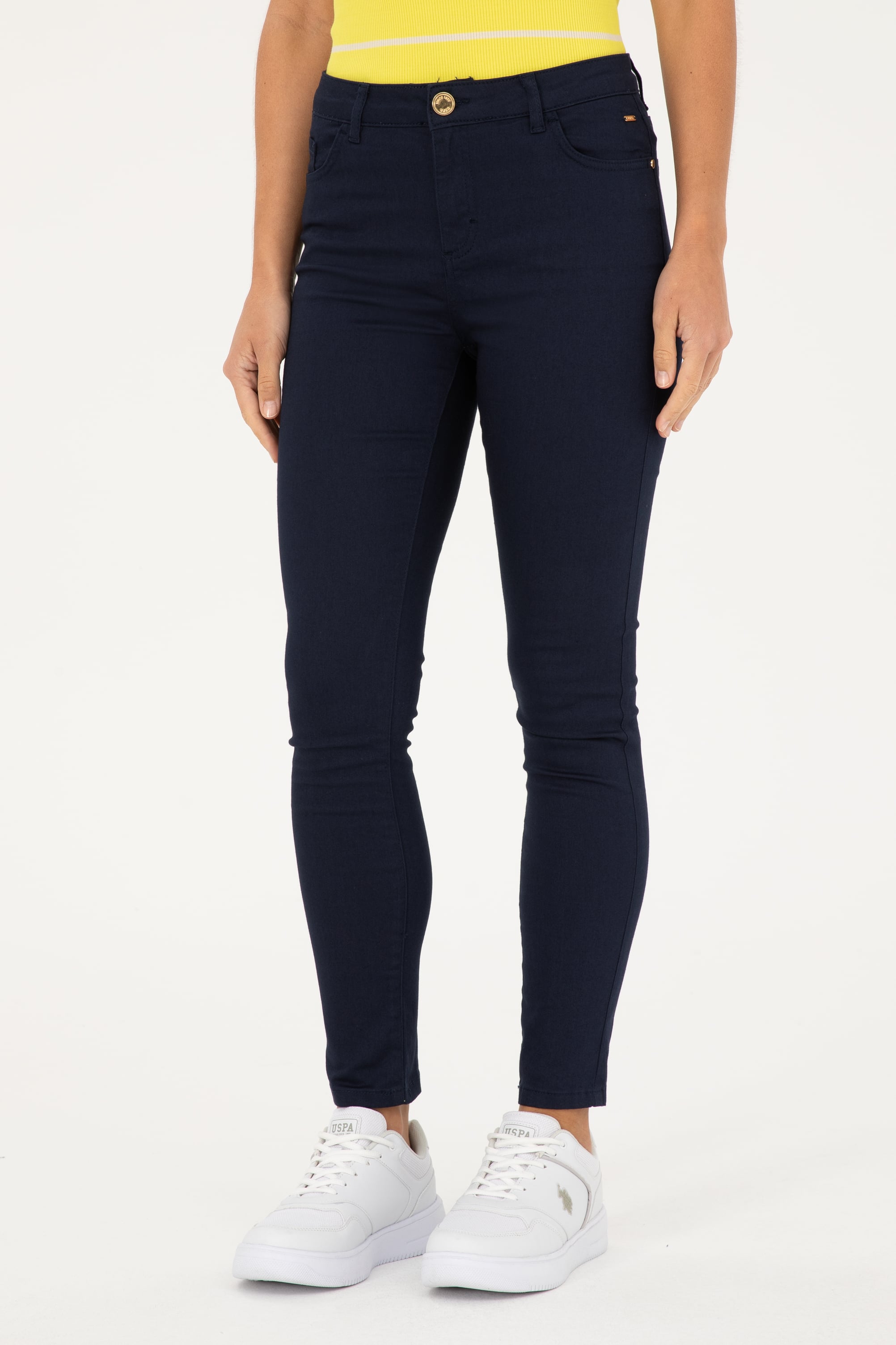 Kadın Lacivert Toothpick Fit Kanvas Pantolon